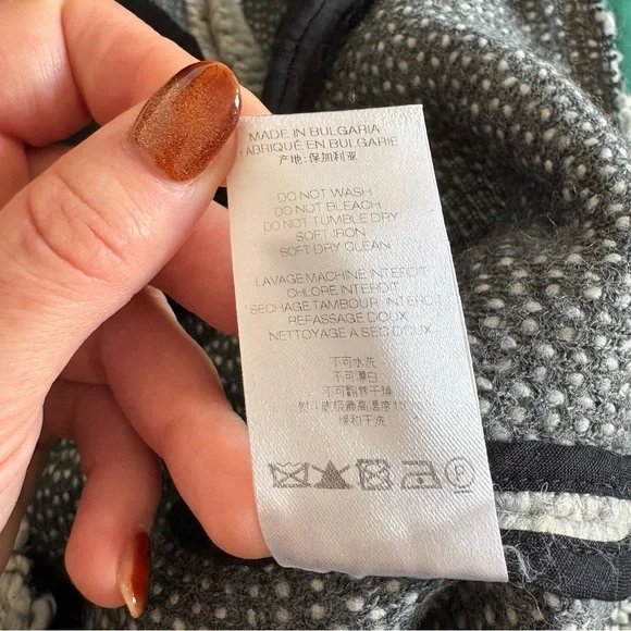 IRO Carene Knotted Boucle Knit Gray Wool Blend Snap Button Jacket Sz FR 40/US 8 - Picture 12 of 12
